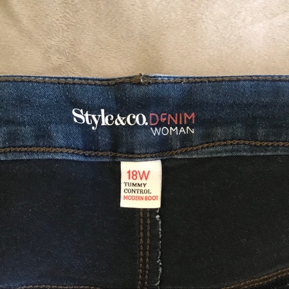 Plus Size Style & Co Tummy Control Boot Cut Jeans - Picture 2 of 5